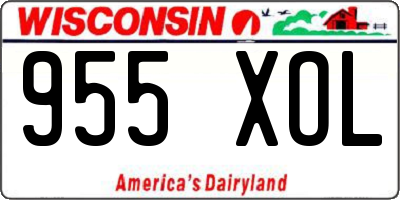 WI license plate 955XOL