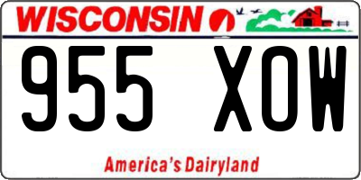 WI license plate 955XOW