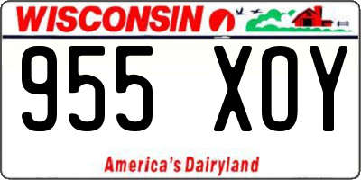 WI license plate 955XOY