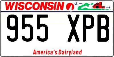 WI license plate 955XPB