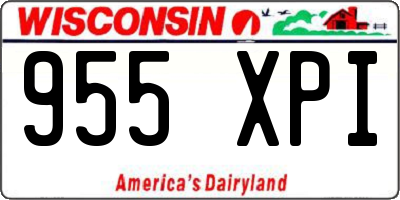 WI license plate 955XPI