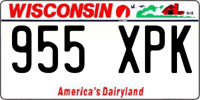 WI license plate 955XPK