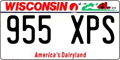 WI license plate 955XPS