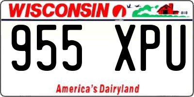 WI license plate 955XPU