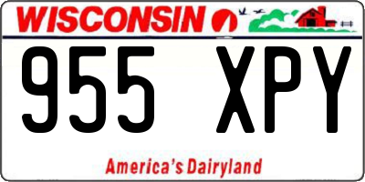 WI license plate 955XPY