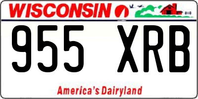 WI license plate 955XRB