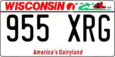 WI license plate 955XRG