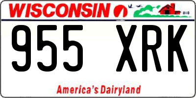 WI license plate 955XRK