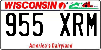 WI license plate 955XRM