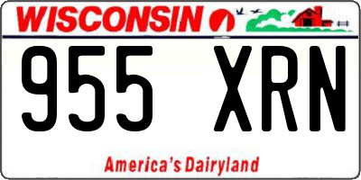 WI license plate 955XRN