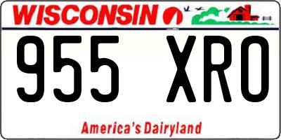 WI license plate 955XRO