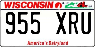 WI license plate 955XRU