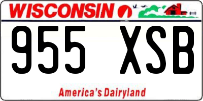 WI license plate 955XSB