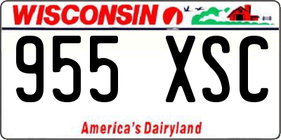 WI license plate 955XSC