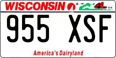 WI license plate 955XSF