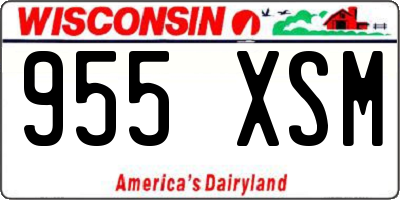 WI license plate 955XSM