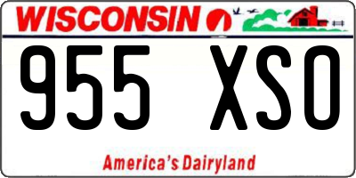 WI license plate 955XSO