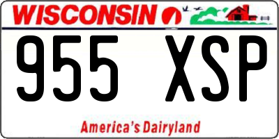 WI license plate 955XSP