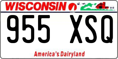 WI license plate 955XSQ