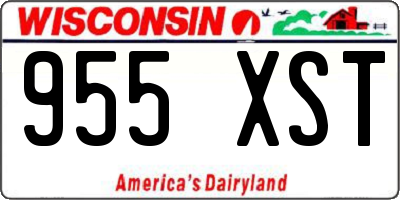 WI license plate 955XST