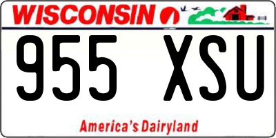 WI license plate 955XSU