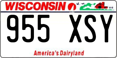 WI license plate 955XSY