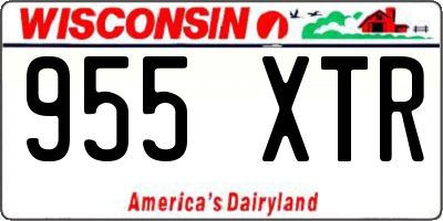 WI license plate 955XTR