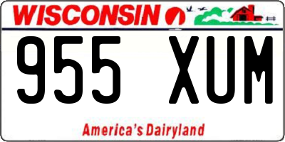 WI license plate 955XUM