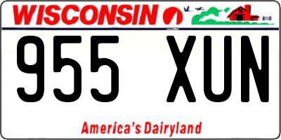 WI license plate 955XUN