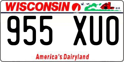 WI license plate 955XUO
