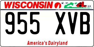 WI license plate 955XVB
