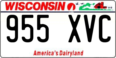 WI license plate 955XVC