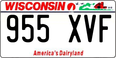 WI license plate 955XVF