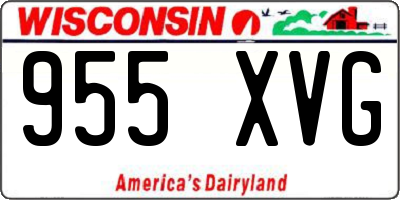 WI license plate 955XVG