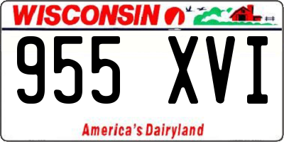 WI license plate 955XVI