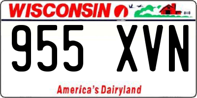 WI license plate 955XVN