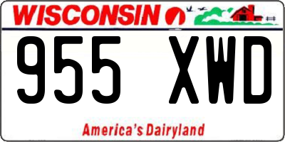 WI license plate 955XWD