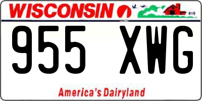 WI license plate 955XWG