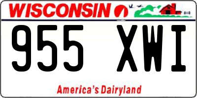 WI license plate 955XWI