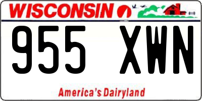 WI license plate 955XWN