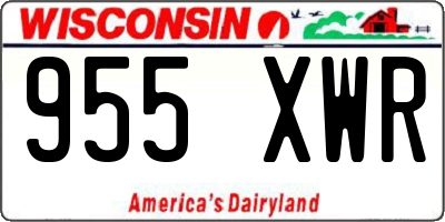 WI license plate 955XWR
