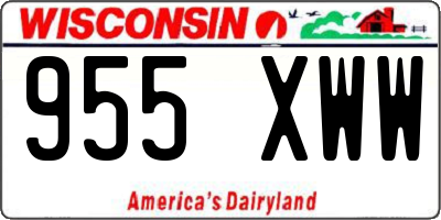 WI license plate 955XWW