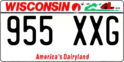 WI license plate 955XXG