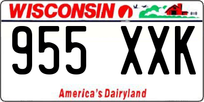 WI license plate 955XXK
