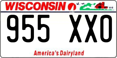 WI license plate 955XXO