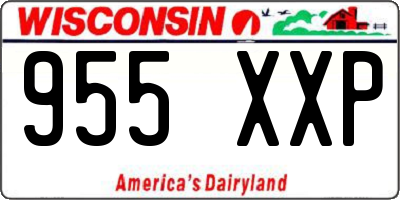 WI license plate 955XXP