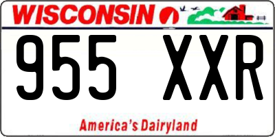 WI license plate 955XXR