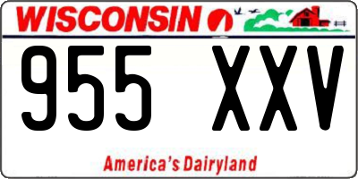 WI license plate 955XXV