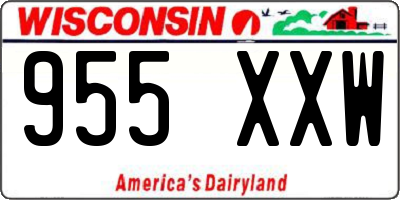 WI license plate 955XXW