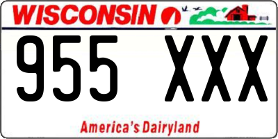 WI license plate 955XXX